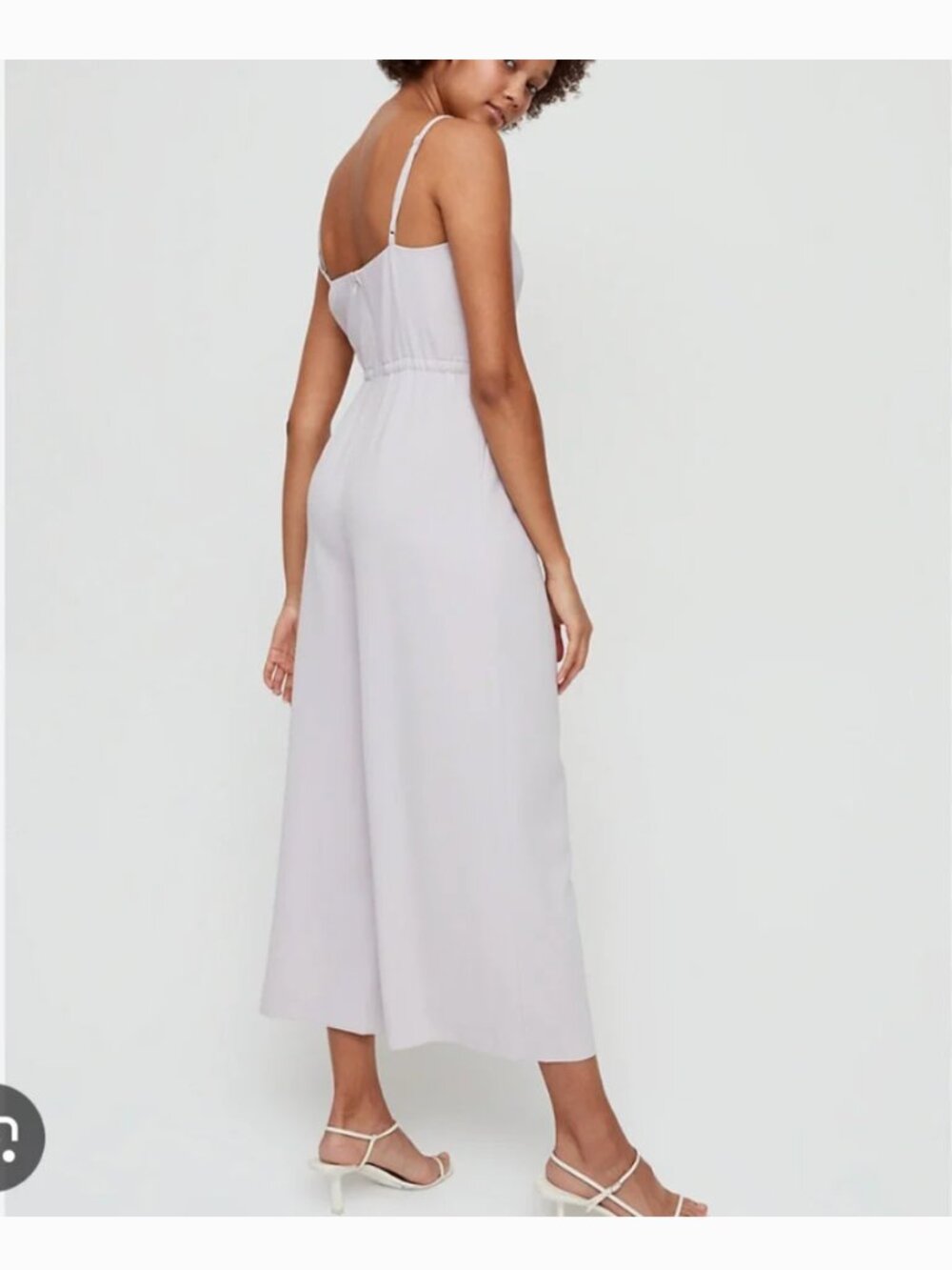 Aritzia (Babton) - Lilac Wide Leg Jumpsuit (Arvid)  - Crepe V-Neck, Pockets - XS